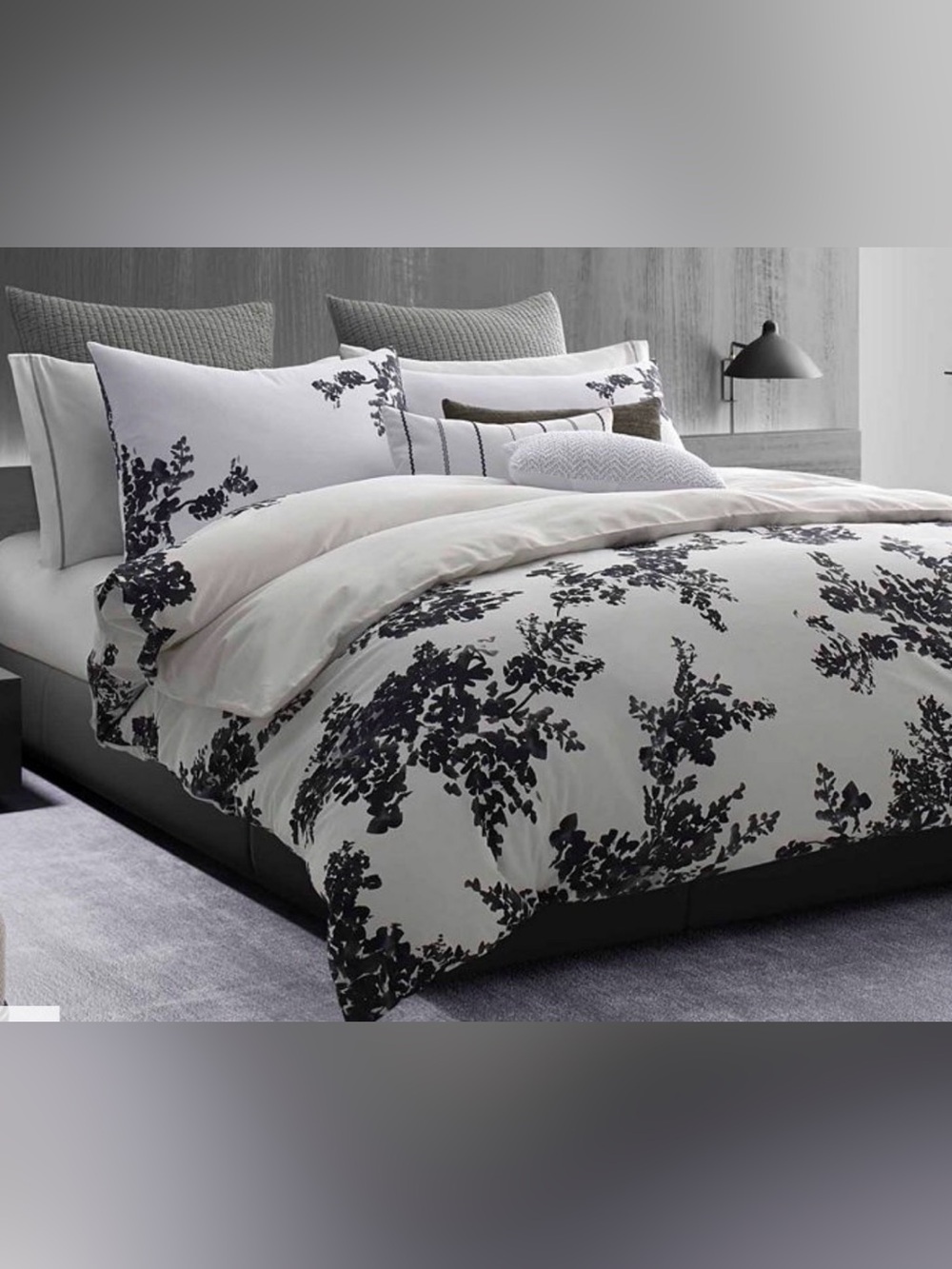 Vera Wang cherry blossom, Print queen duvet, matching standard shams